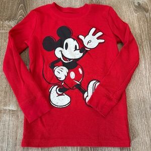 Disney Mickey Mouse little kids youth long sleeve thermal tshirt red Size 6